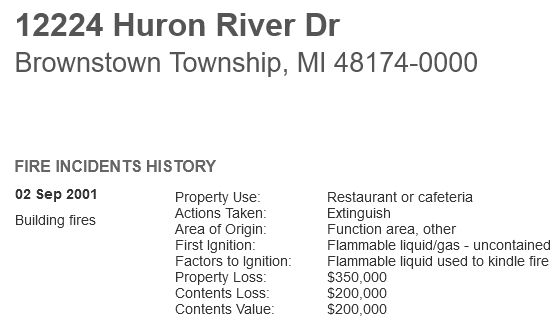 Barhops Drive-In - 2001 Report On Fire (newer photo)